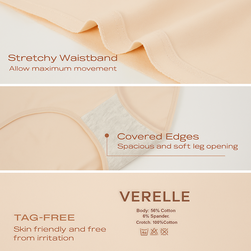 Verelle® 5-Pack High Waisted Comfort Cotton Briefs