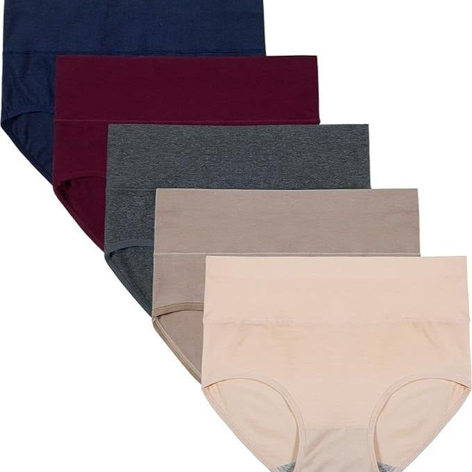 Verelle® 5-Pack High Waisted Comfort Cotton Briefs