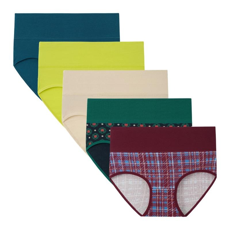 Verelle® 5-Pack High Waisted Comfort Cotton Briefs
