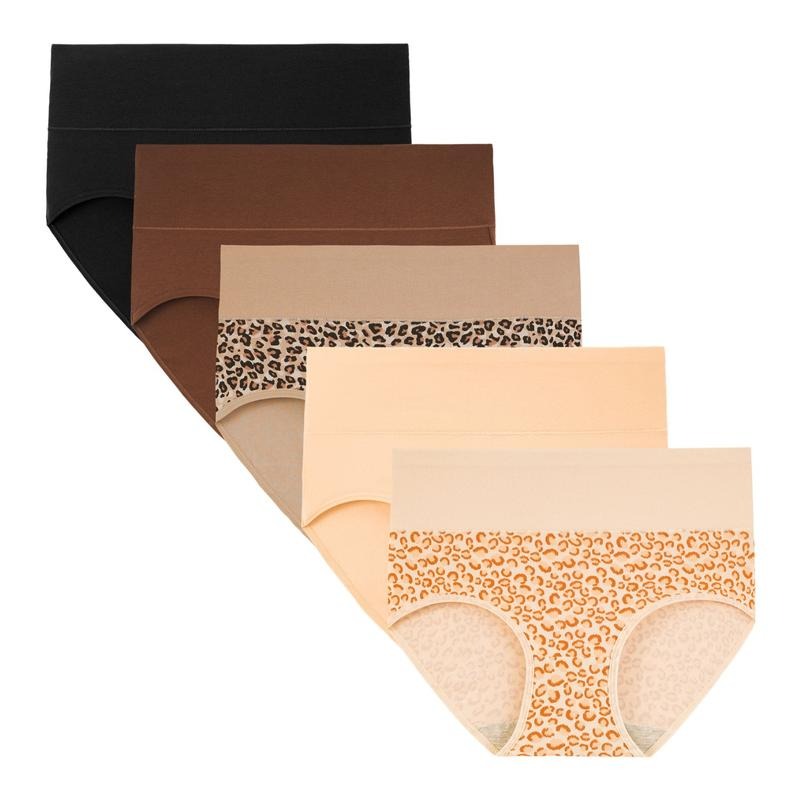 Verelle® 5-Pack High Waisted Comfort Cotton Briefs