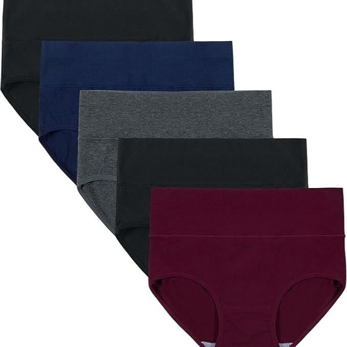Verelle® 5-Pack High Waisted Comfort Cotton Briefs