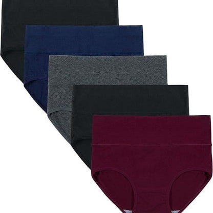 Verelle® 5-Pack High Waisted Comfort Cotton Briefs